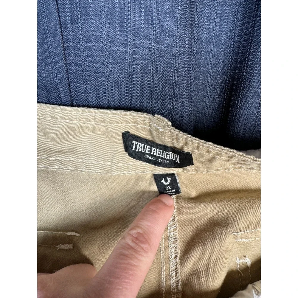 True Religion Cargo Pants Mens 32 Fits 33x32 Khaki Straight Leg Regular Classic